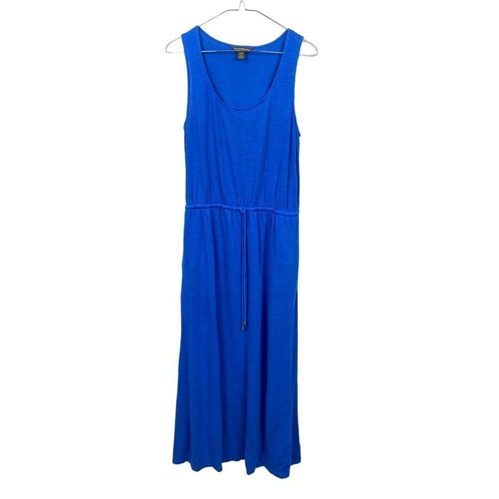 Tommy bahama blue linen maxi sleeveless dress